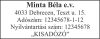 Trodat 4912 cégbélyegző lenyomat minta – cégnév, cím, adószám, 47x18 mm, 5 soros elrendezés
