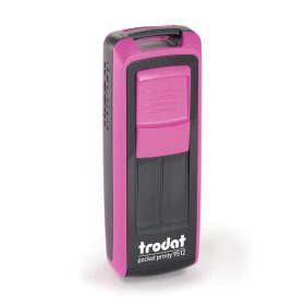 Trodat Pocket Printy 9512 Ecoblack–Fukszia zsebbélyegző zárt állapotban	