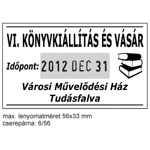 Trodat Professional 5460 Fémházas Dátumbélyegző ( 56 X 33 Mm ) Lenyomattal