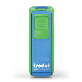 Trodat 9511 Zöld–Kék zsebbélyegző – zárt nézet	