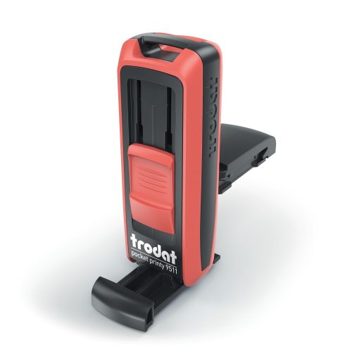 Trodat Pocket Printy 9512 Ecoblack–Red nyitott állapotban	