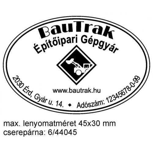 Szöveglemez 45 x 30 mm oválbélyegzőhöz