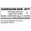 Trodat 4912 cégbélyegző lenyomat minta – cégnév, adószám, cím, 47x18 mm méret, 5 soros elrendezés