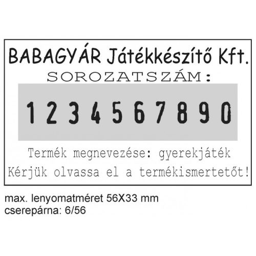 Trodat Professional 55510/Pl ( 56 X 33 Mm ) Fémházas Számozóbélyegző (10 Szám) Lenyomattal