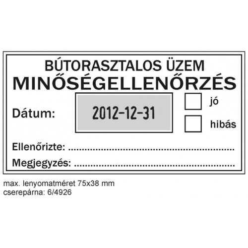 Trodat 4726 Dátumbélyegző ( 75 X 38 Mm) Lenyomattal