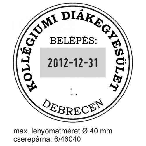 Trodat 46140 Kör Dátumbélyegző (Ø 40 Mm) Lenyomattal